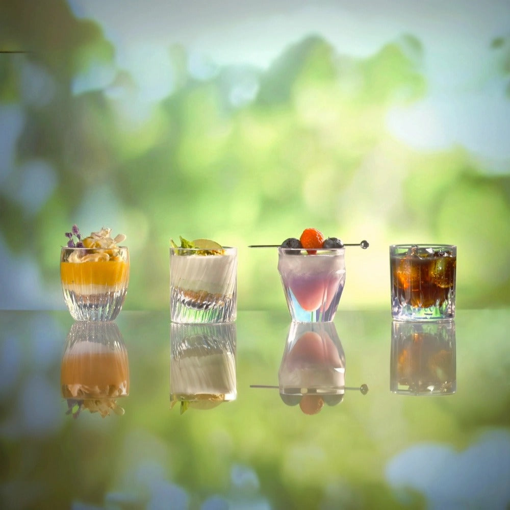 NOVAZ Crystal Petite glass filled with layered dessert in flexible crystal-style silicone